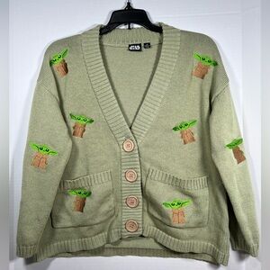Star Wars The Mandalorian The Child embroidered cardigan, BoxLunch exclusive, XS